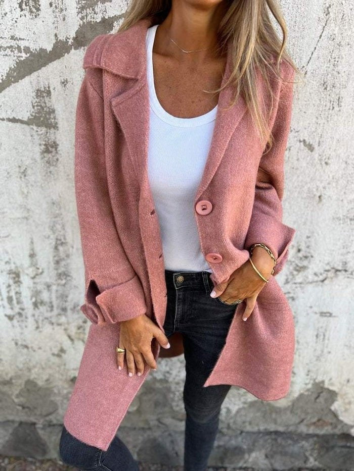 Vilma | Frakke Uld Dame Krave Knap-Front Oversize