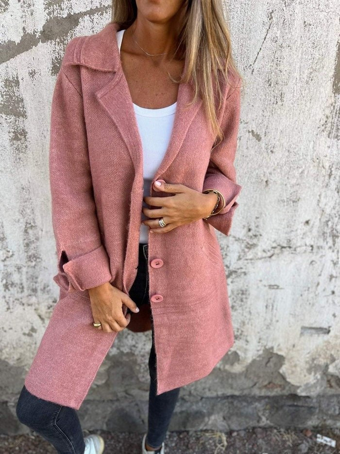 Vilma | Frakke Uld Dame Krave Knap-Front Oversize