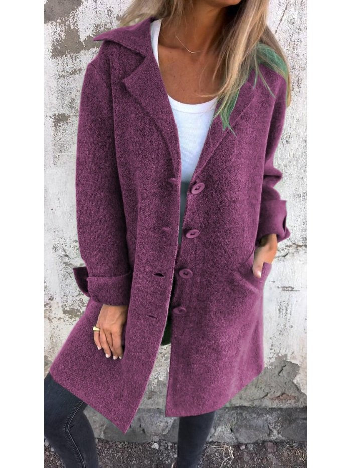 Vilma | Frakke Uld Dame Krave Knap-Front Oversize