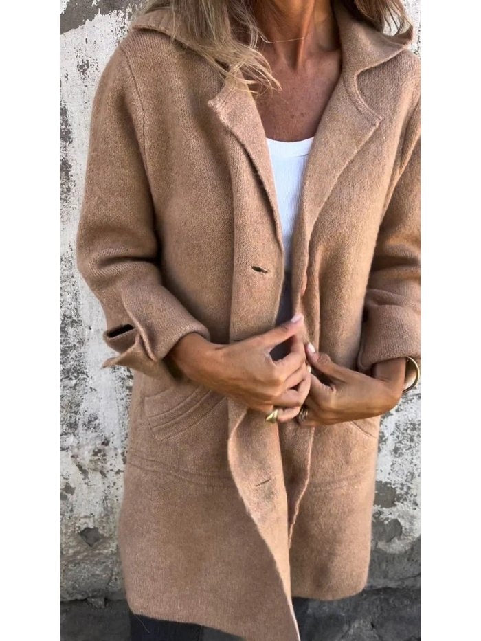 Vilma | Frakke Uld Dame Krave Knap-Front Oversize