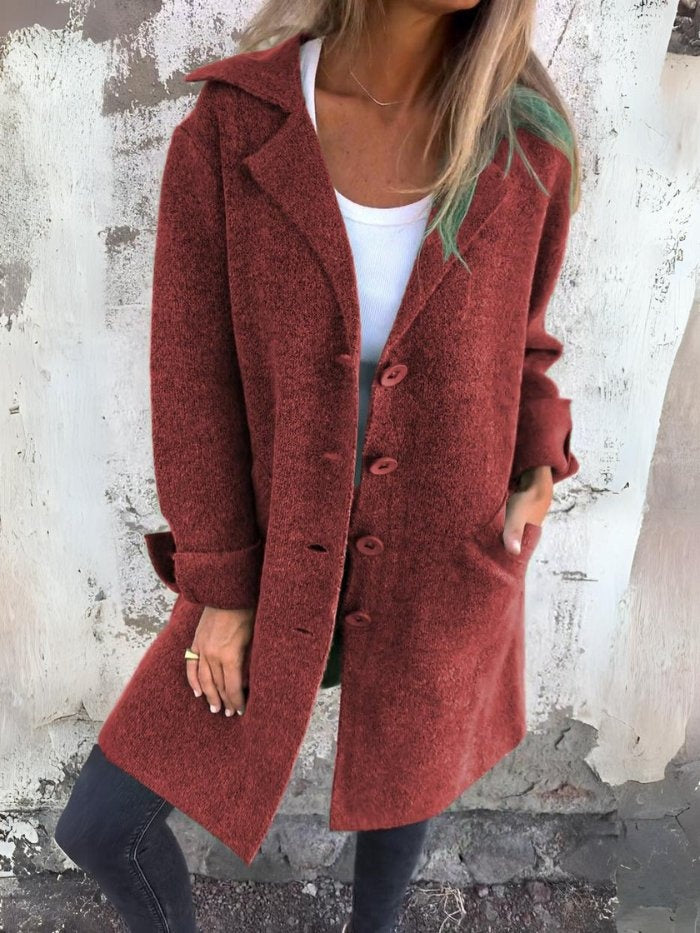 Vilma | Frakke Uld Dame Krave Knap-Front Oversize