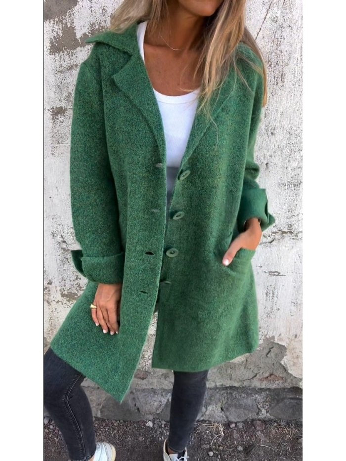 Vilma | Frakke Uld Dame Krave Knap-Front Oversize