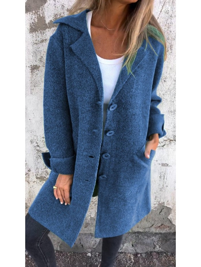 Vilma | Frakke Uld Dame Krave Knap-Front Oversize