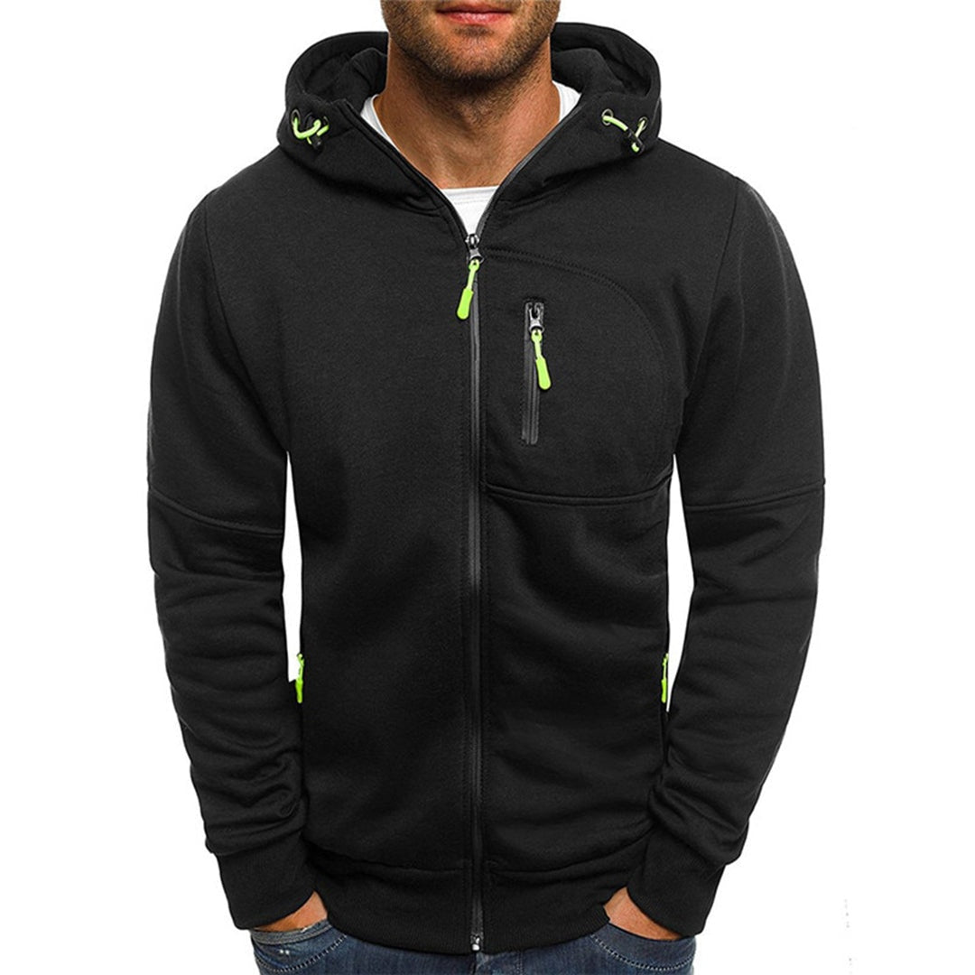 William | Hættetrøje med Lynlås Herre Sweatshirt Lommer
