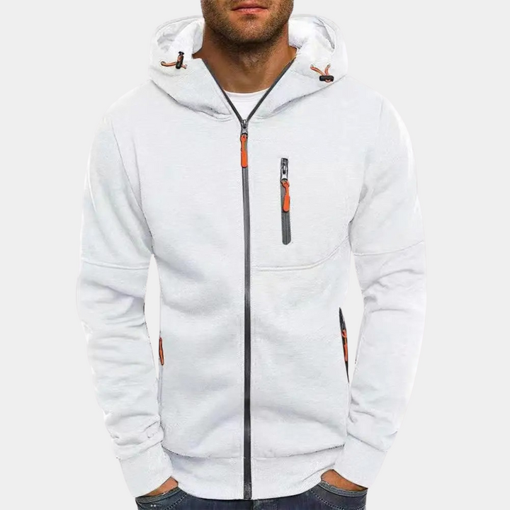 William | Hættetrøje med Lynlås Herre Sweatshirt Lommer