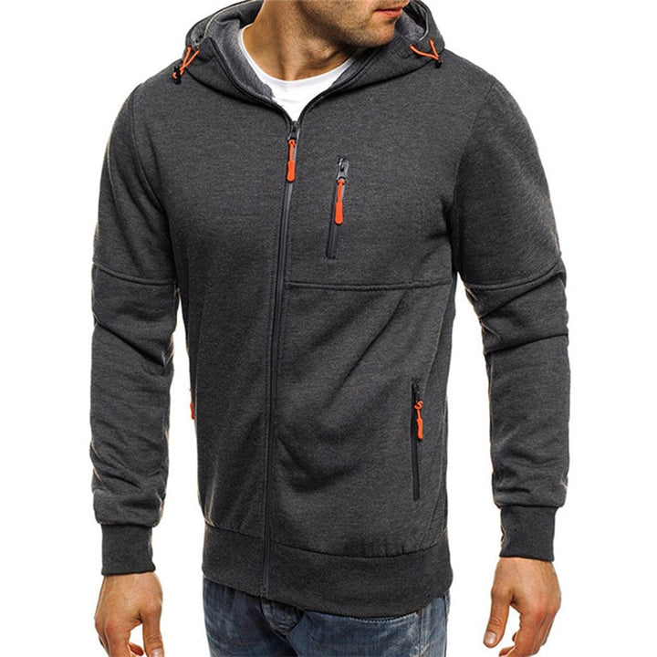 William | Hættetrøje med Lynlås Herre Sweatshirt Lommer