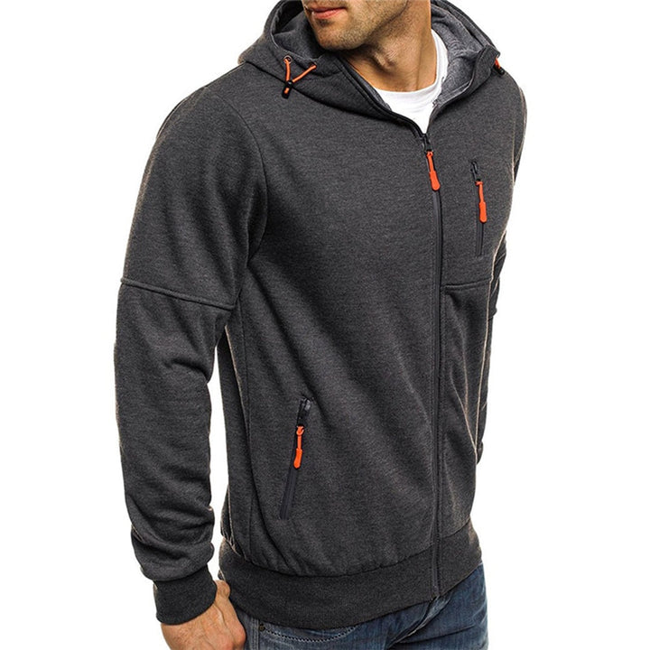 William | Hættetrøje med Lynlås Herre Sweatshirt Lommer