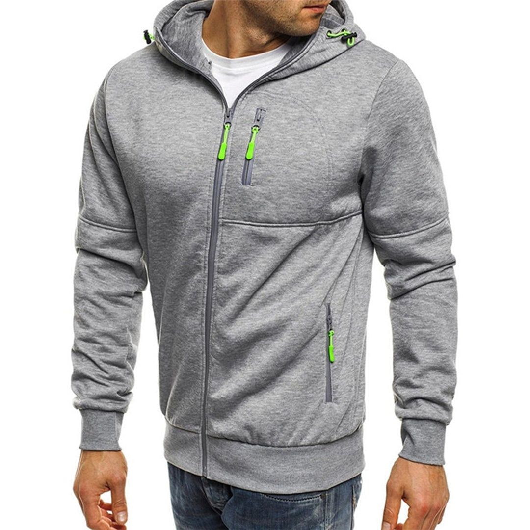 William | Hættetrøje med Lynlås Herre Sweatshirt Lommer