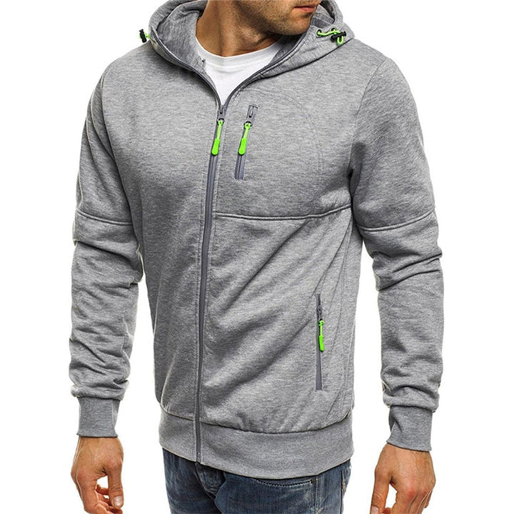 William | Hættetrøje med Lynlås Herre Sweatshirt Lommer