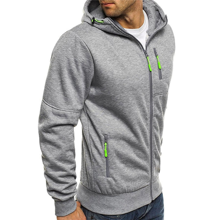 William | Hættetrøje med Lynlås Herre Sweatshirt Lommer