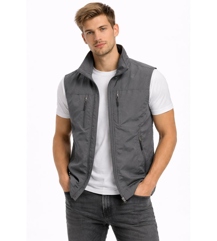 William | Vest Herre Outdoor Lynlås Høj Krave Multi-Lomme